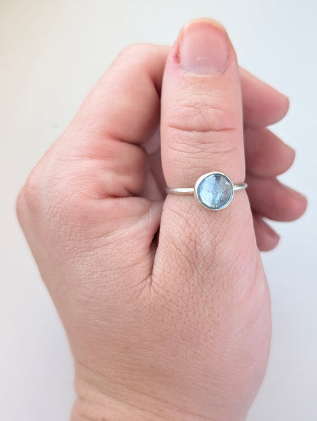 Blue Kyanite Stacking Ring, Size 8