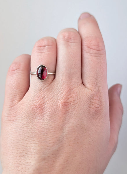 Garnet Stacking Ring, Size 6