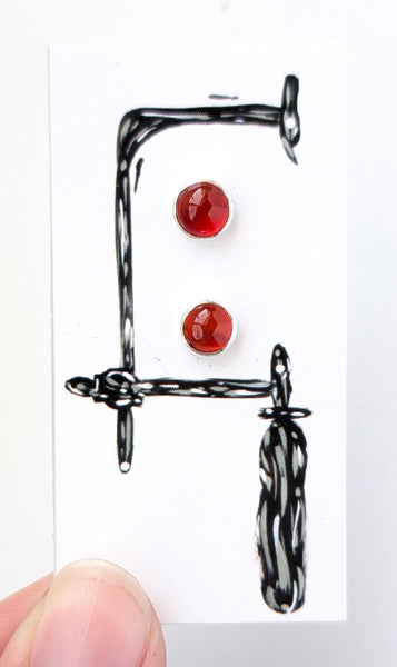 Carnelian 6mm Stud Earrings