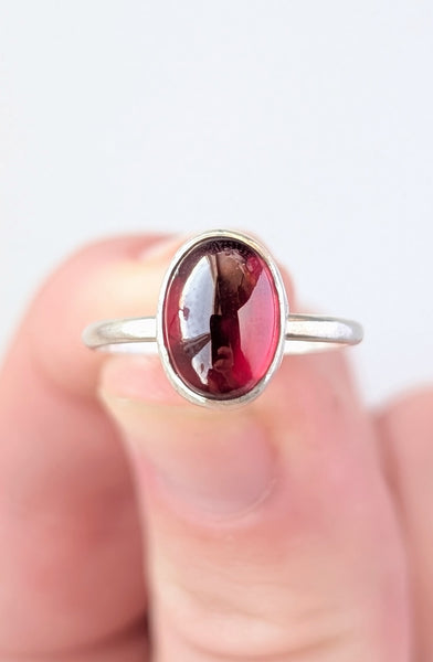 Garnet Stacking Ring, Size 6