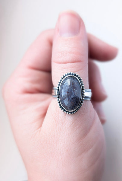 Iolite Sunstone Ring, Size 9