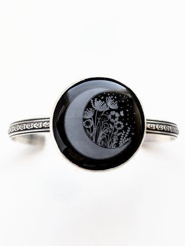 Engraved Black Onyx Bracelet