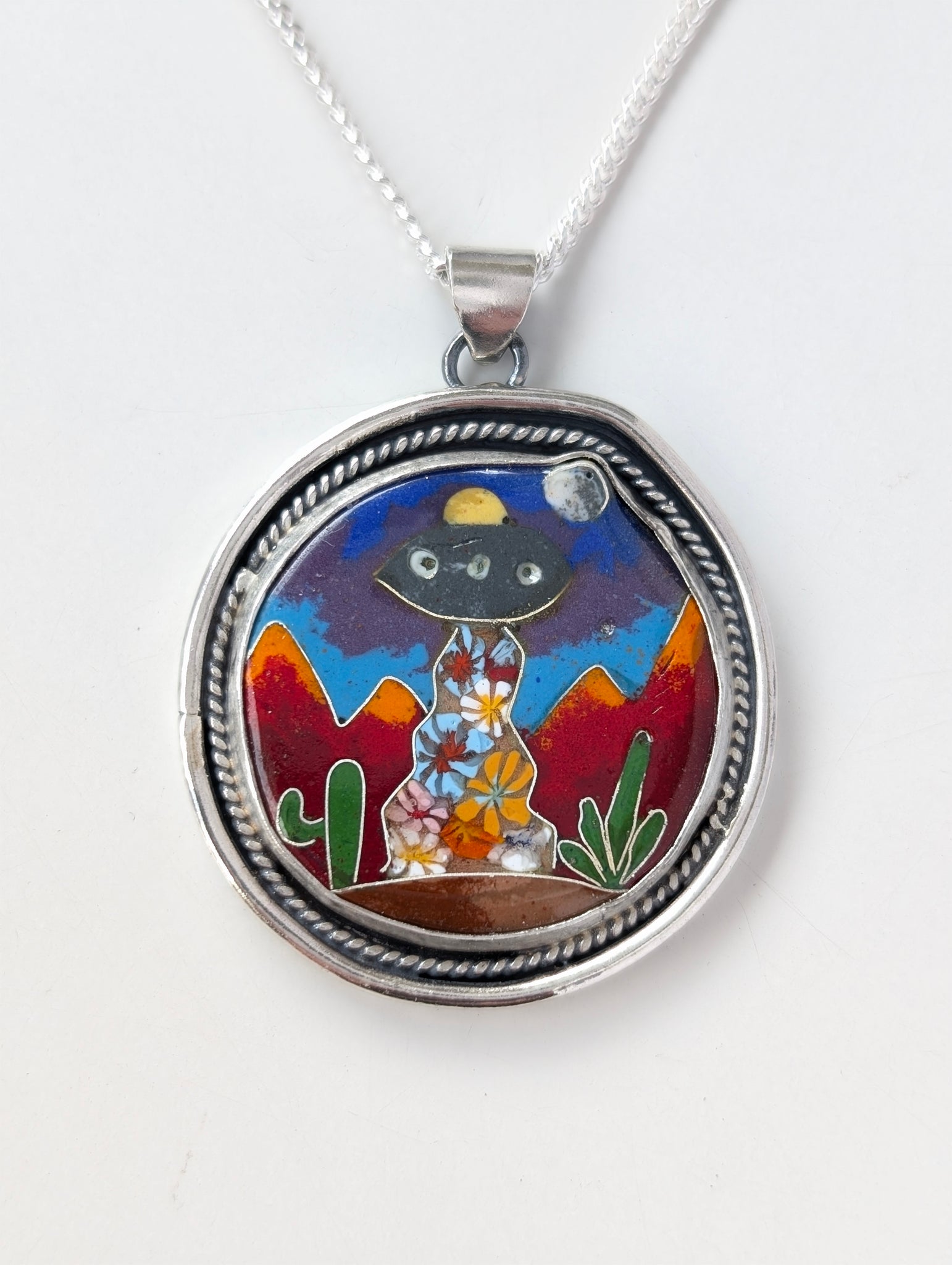 UFO Enamel Necklace