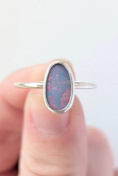 Boulder Opal Stacking Ring, Size 9.5