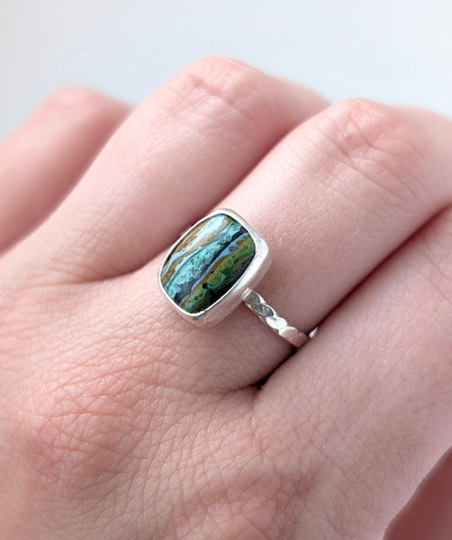 Rainbow Casilica Ring, Size 7