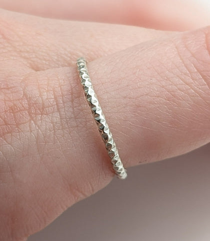 Sterling Silver Textured Stacker Ring