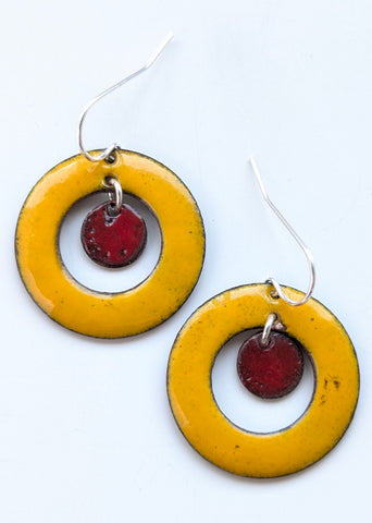 Enameled Earrings