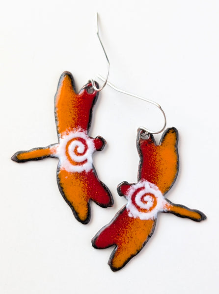 Enameled Dragonfly Earrings