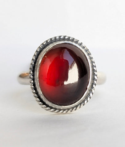 Hessonite Garnet Ring, Size 8.5