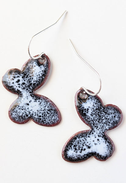 Enameled Butterfly Earrings