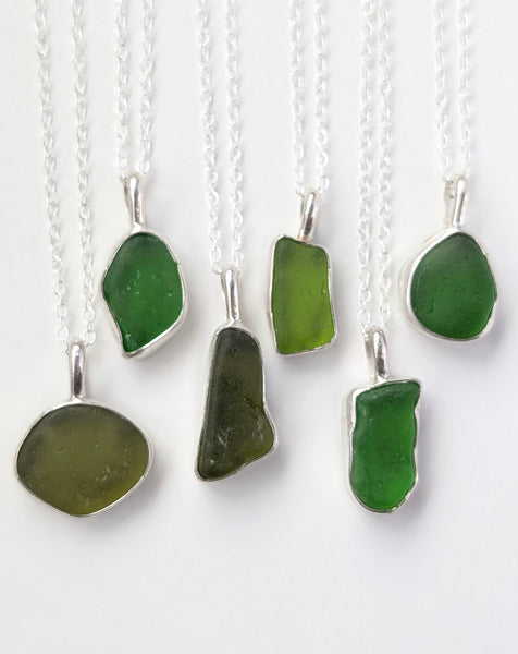 Green Sea Glass Necklace