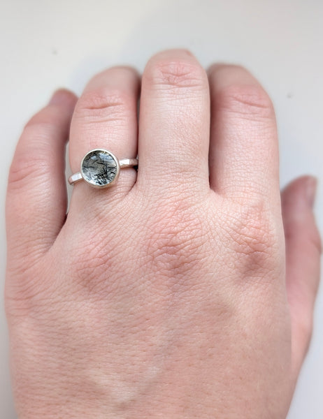 Rutile Quartz Stacking Ring, Size 5