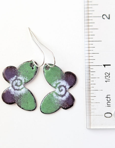 Enameled Butterfly Earrings