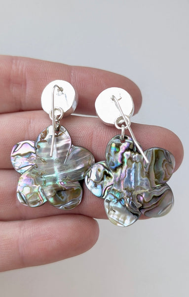 Abalone Shell and Chalcedony Earrings
