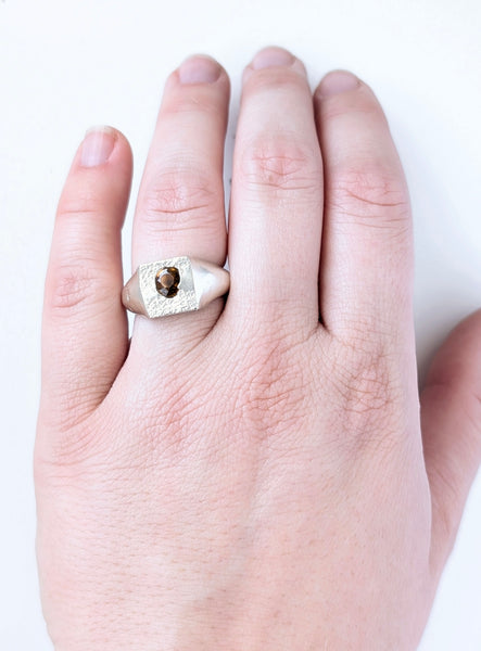 Casted Lab Citrine Ring, Size 6