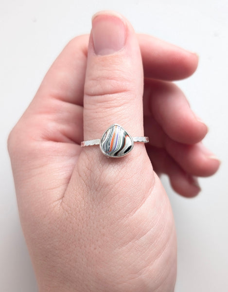 Fordite Stacking Ring, Size 10.5