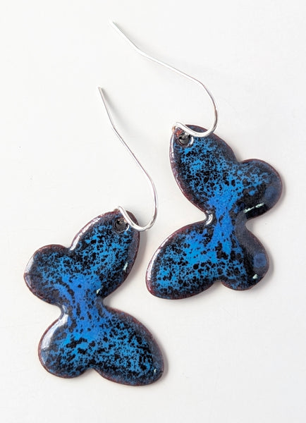 Enameled Butterfly Earrings