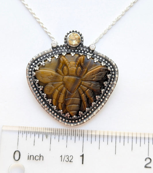 Tigers Eye Bee Necklace