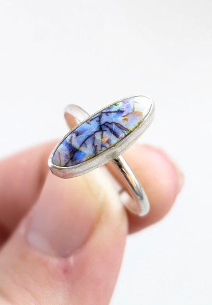 Sterling Opal Ring, Size 6