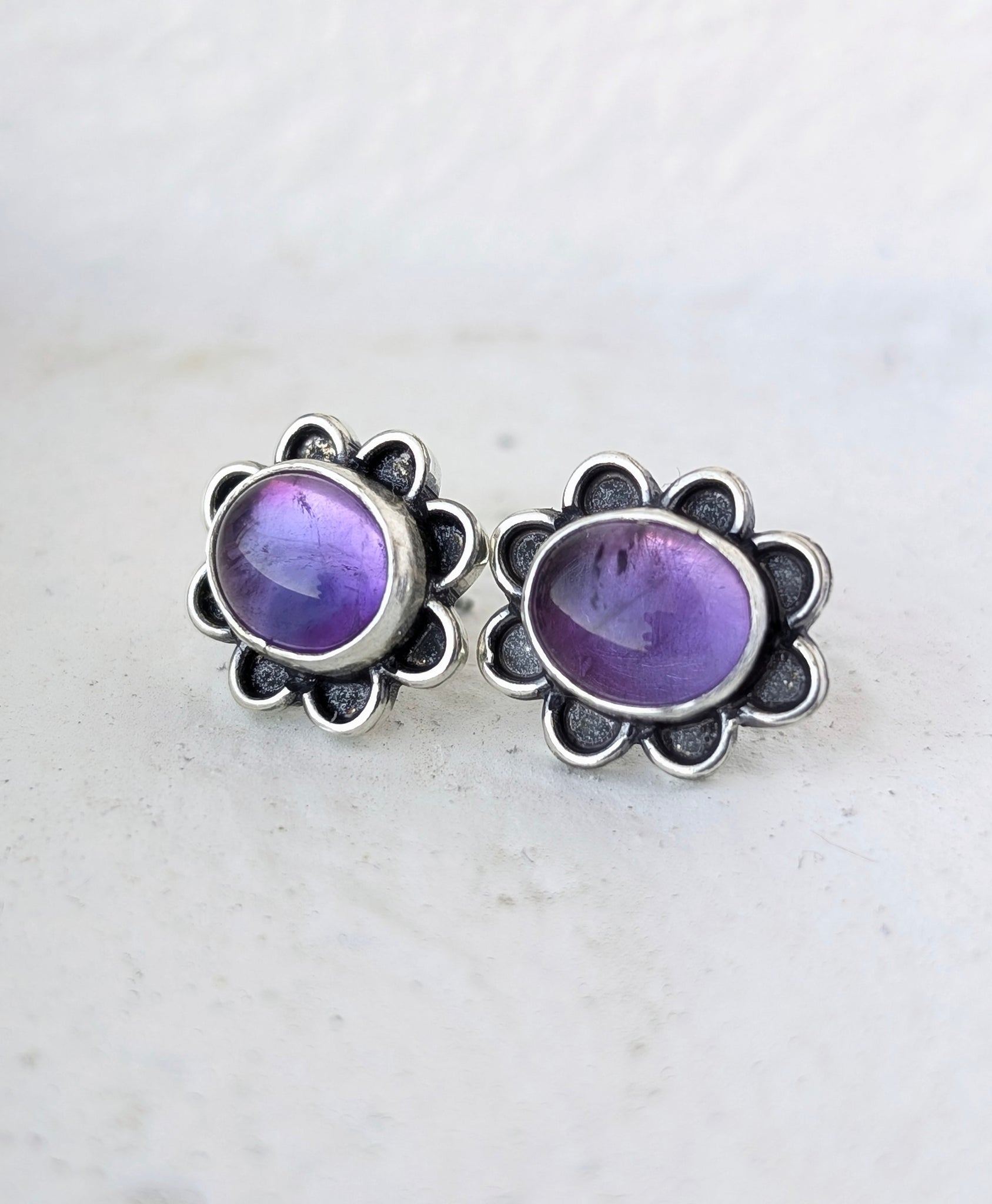 Amethyst Stud Earrings