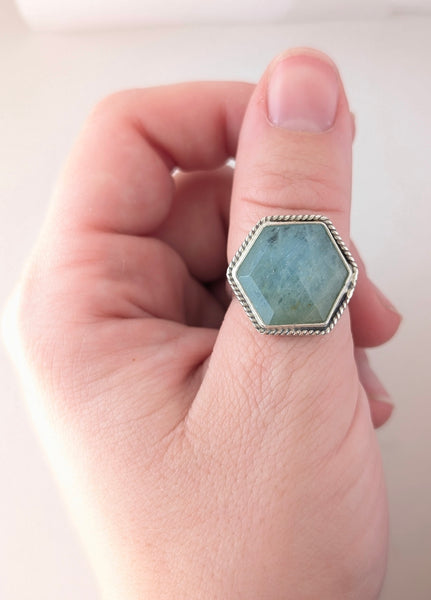 Aquamarine Ring, Size 8