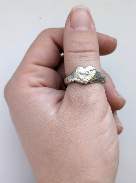 Sterling Silver Casted Heart Ring