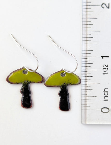 Enameled Mushroom Earrings