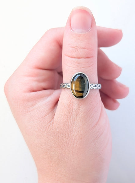 Tigers Eye Ring, Size 12