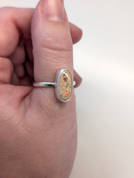 Mexican Fire Opal Ring, Size 9