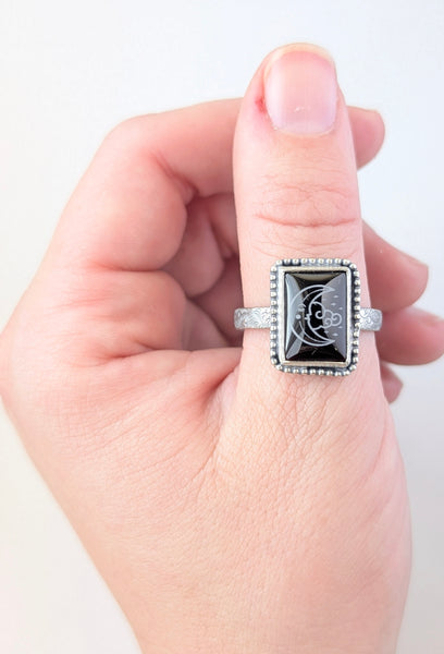 Black Onyx Ring, Size 11.5
