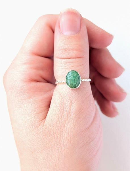 Adventurine Stacking Ring, Size 7.5