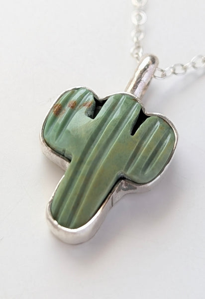 Sonoran Turquoise Cactus Necklace