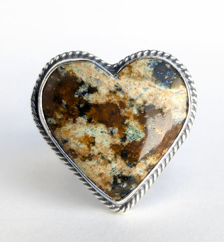 Jasper Heart Ring, size 8