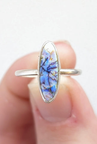 Sterling Opal Ring, Size 6