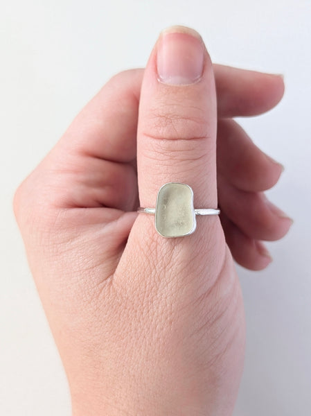 Sea Glass Stacking Ring, Size 10