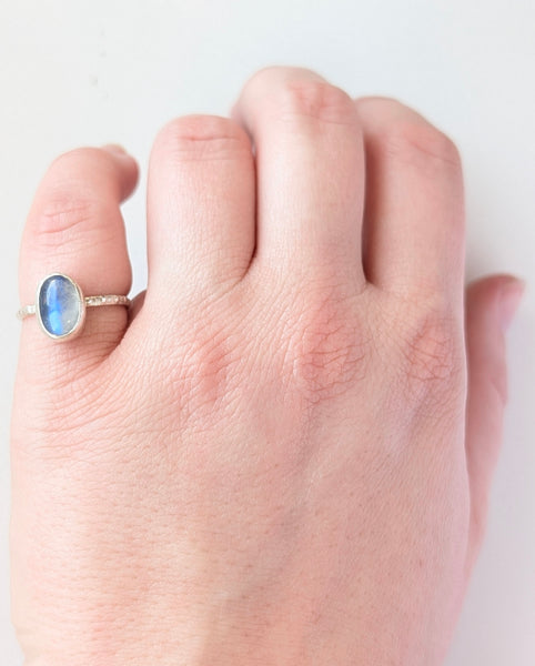 Moonstone Stacking Ring, Size 5