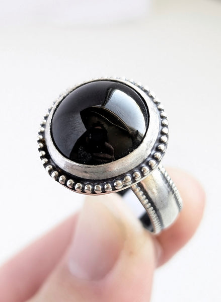 Black Onyx Ring,Size 10.5