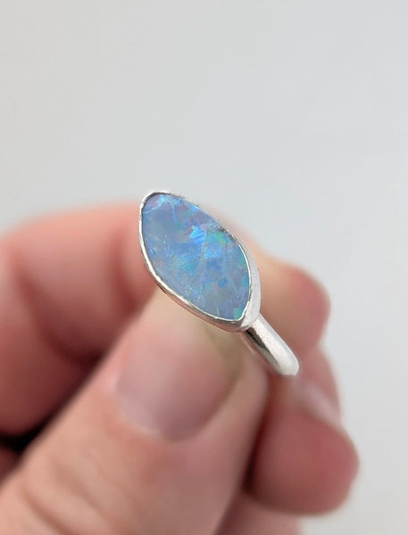 Boulder Opal Doublet Ring, Size 8.25