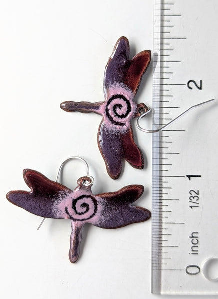 Enameled Dragonfly Earrings