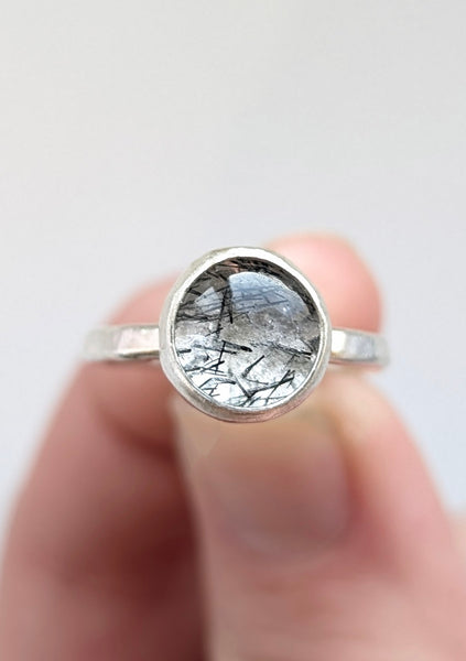 Rutile Quartz Stacking Ring, Size 5