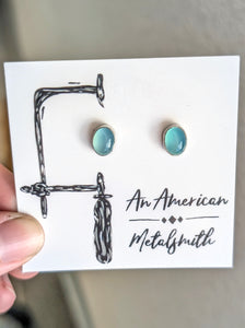 Caribbean Chalcedony Stud Earrings