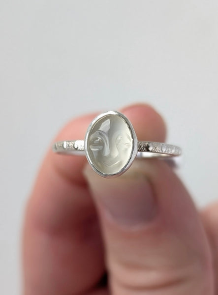 Moonstone Face Ring, Size 8.5
