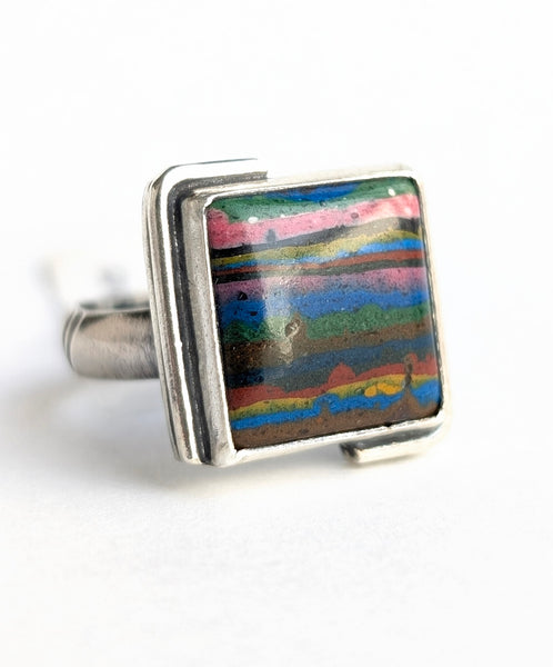 Rainbow Casilica Ring, Size 7