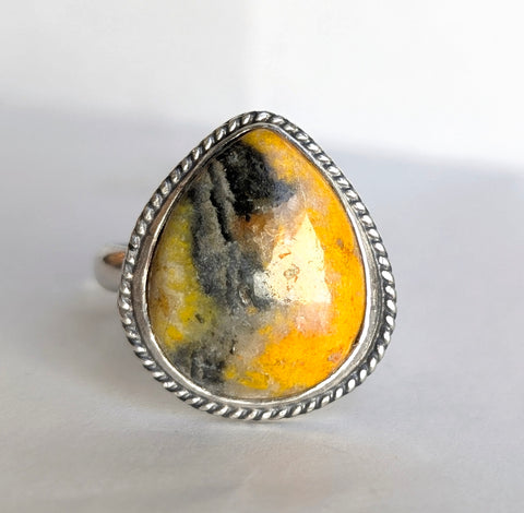 Bumblebee Jasper Ring, Size 8.5