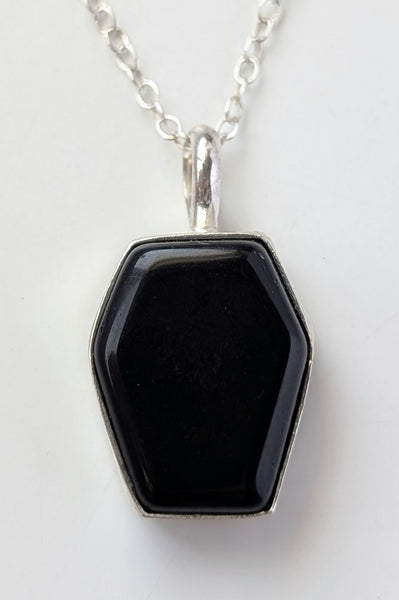 Black Onyx Coffin Necklace