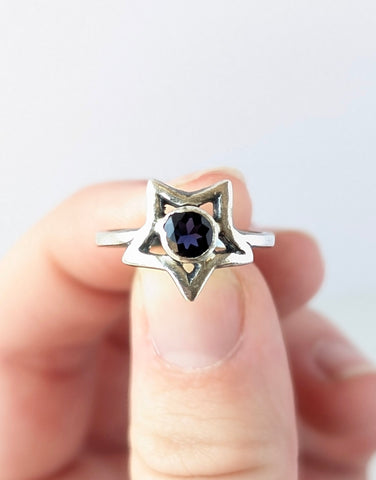 Limited Edition Star Iolite Ring, Size 6