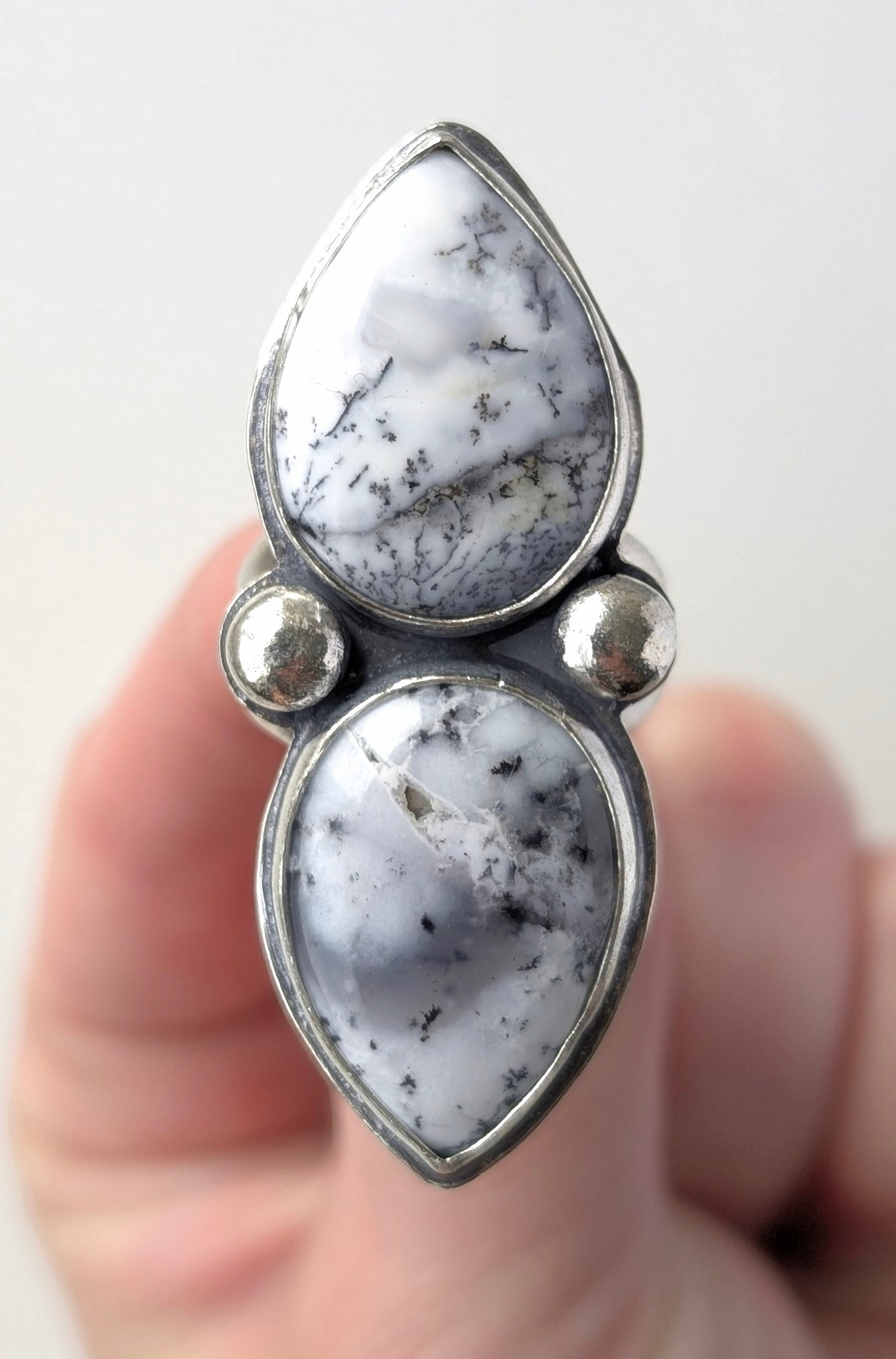 Dendritic Agate Ring, Size 10
