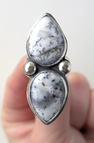Dendritic Agate Ring, Size 10