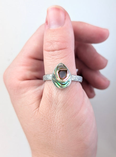 Abalone Shell Ring, Size 13