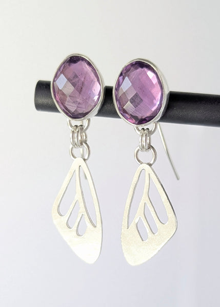 Amethyst Butterfly Wing Earrings